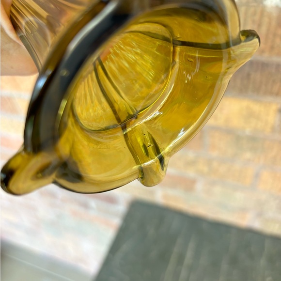 VTG Northwood Swung Glass Vase Iridescent Olive Green 13” Fall MCM - Picture 7 of 7